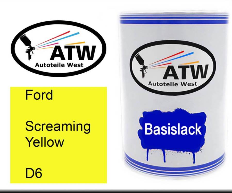 Ford, Screaming Yellow, D6: 500ml Lackdose, von ATW Autoteile West.